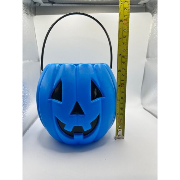 VTG Rare Lisa Frank Halloween Jack-O-Lantern Blue Plastic Pumpkin Pail Bucket - Picture 10 of 11